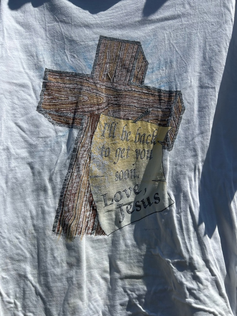 Vintage 90s Jesus Cross Graphic T-Shirt • Religious Tee • No Tag
